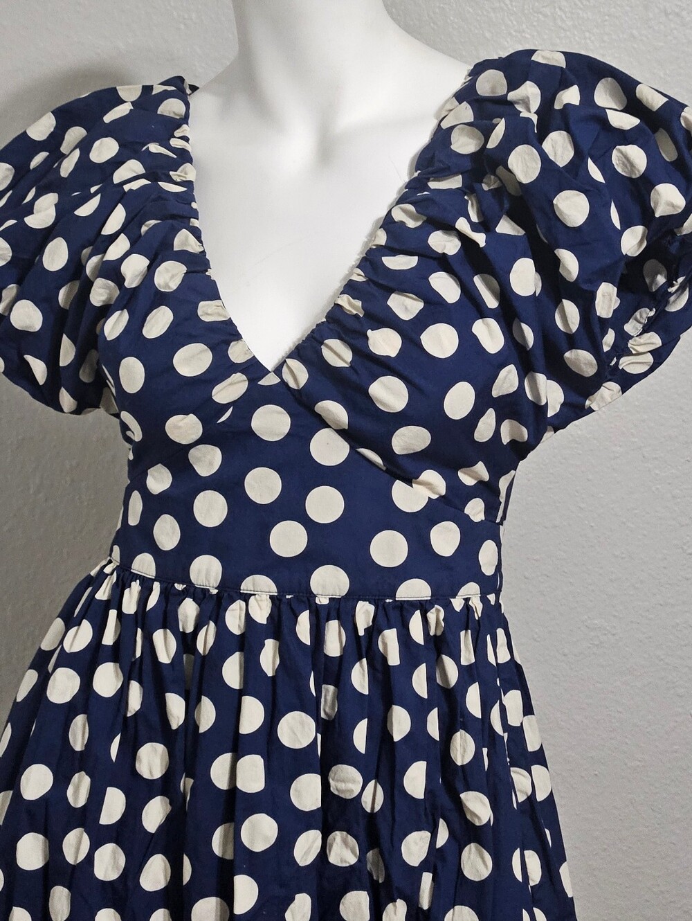 J. Crew Collection Cecily Dress in Polka-dot print Puff Sleeves Size 0 - Picture 3 of 6